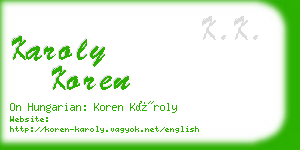 karoly koren business card